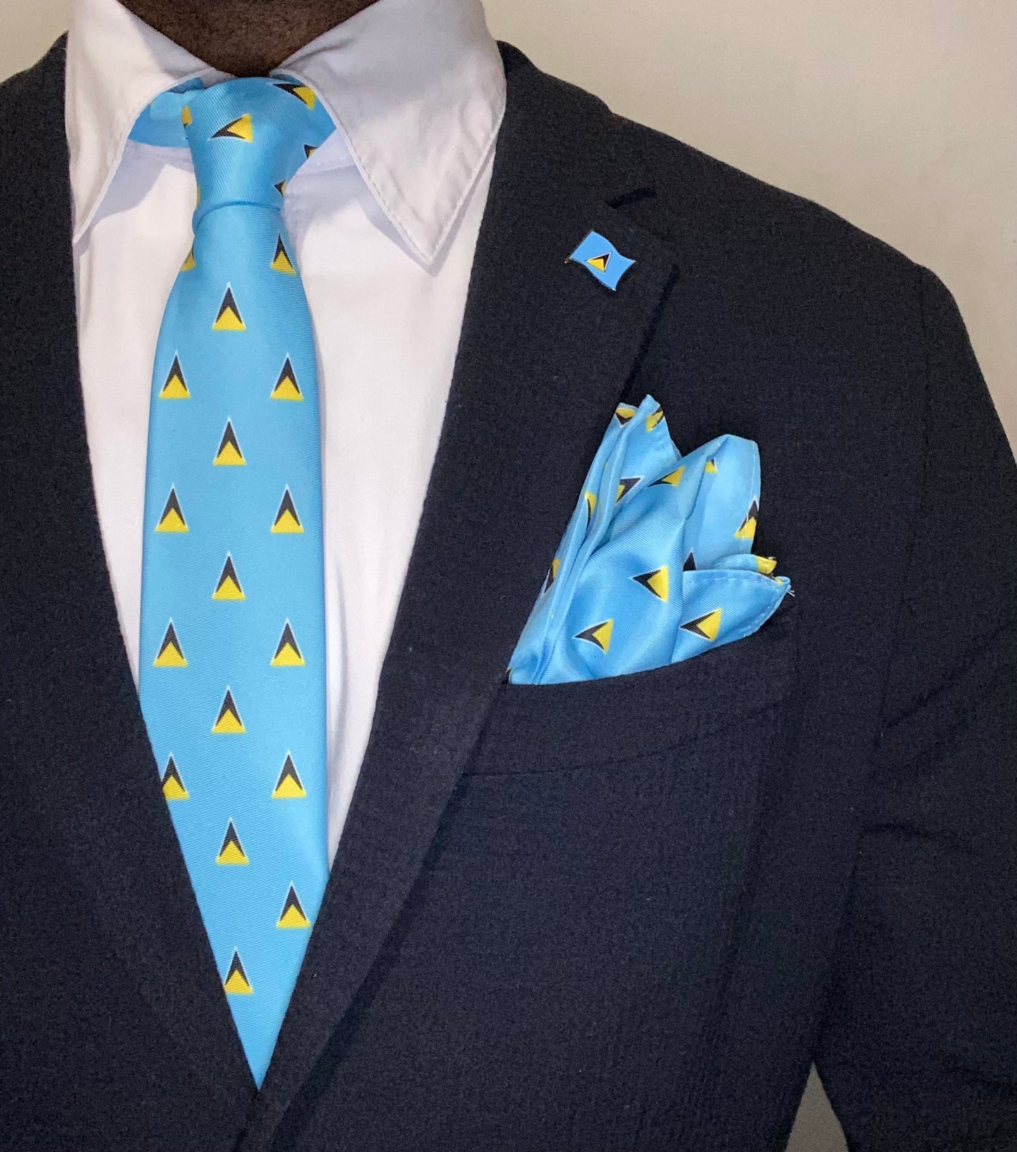 St Lucia Flag Pocket Square