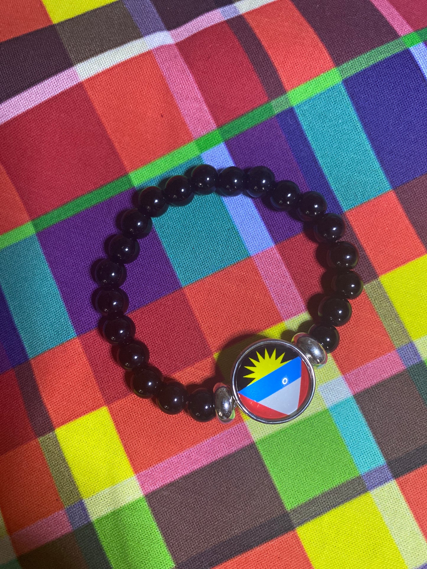 Caribbean Flag Beaded Bracelet