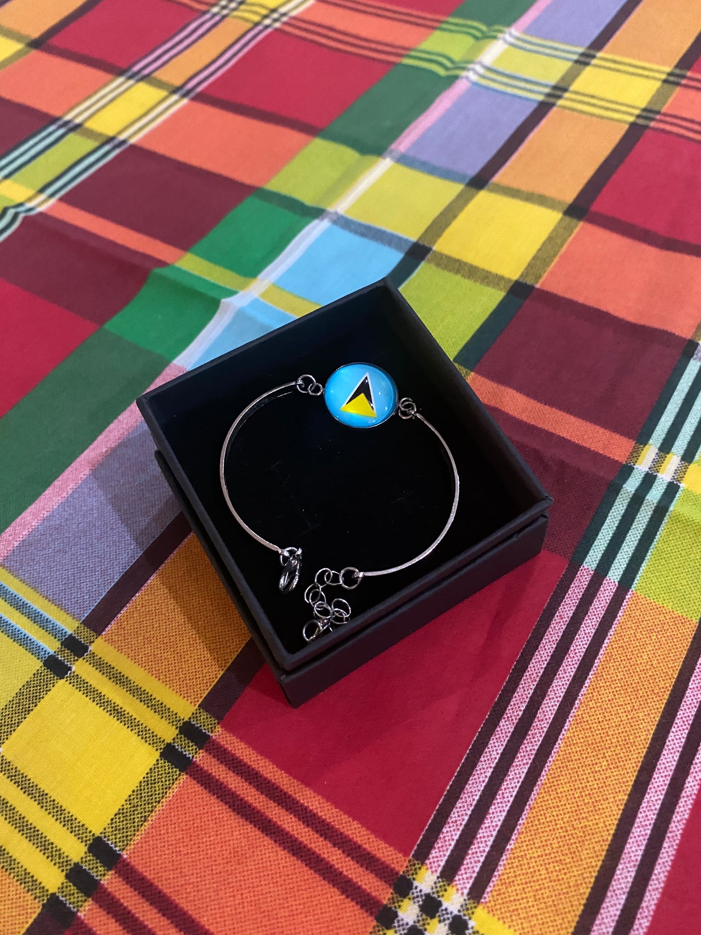 St Lucia Flag Bracket Bangle