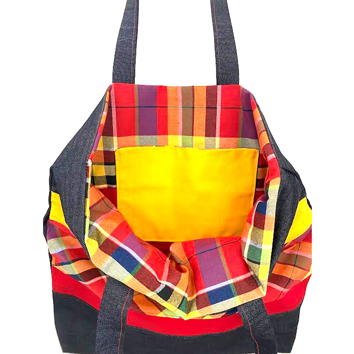 Creole MADRAS: w/Red & Yellow Tote