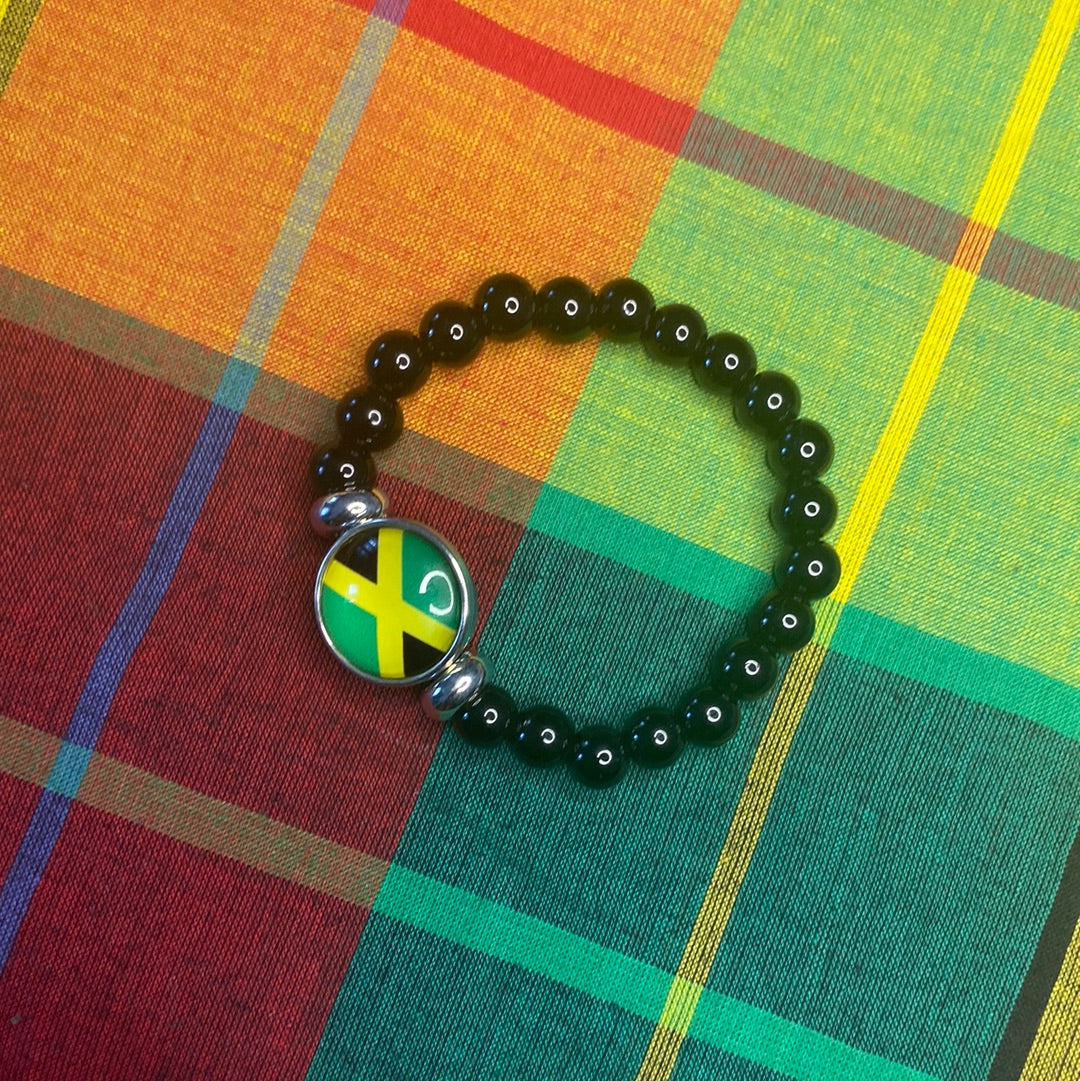 Caribbean Flag Beaded Bracelet