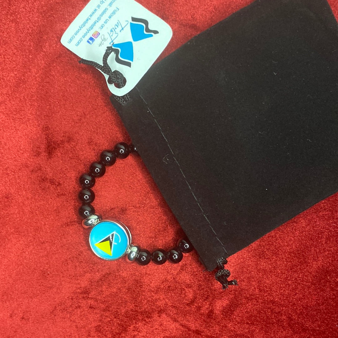 Caribbean Flag Beaded Bracelet