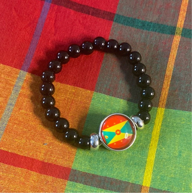 Caribbean Flag Beaded Bracelet