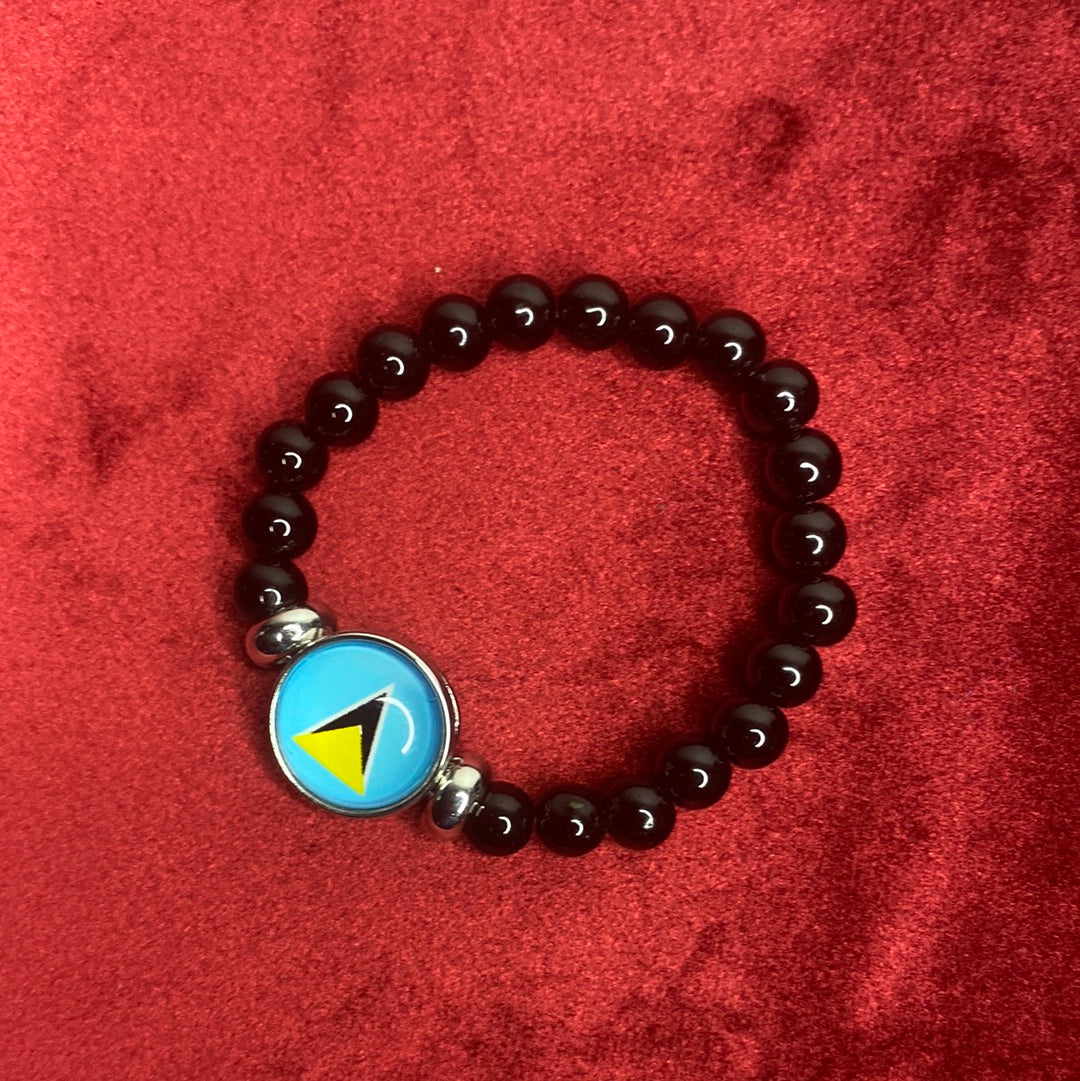Caribbean Flag Beaded Bracelet