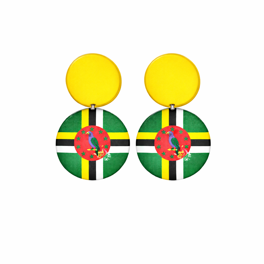 Dominica Island Button Ear Rings