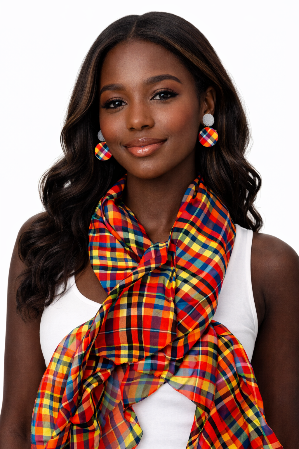 Signature Creole Madras Chiffon Scarf