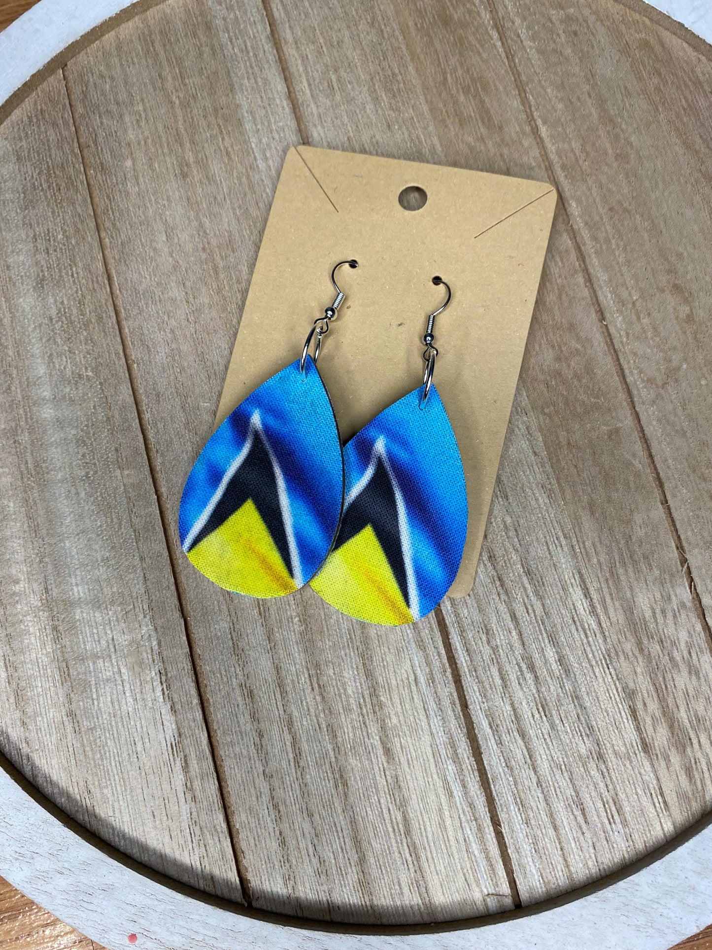 Saint Lucia Flag 🇱🇨Ear Rings