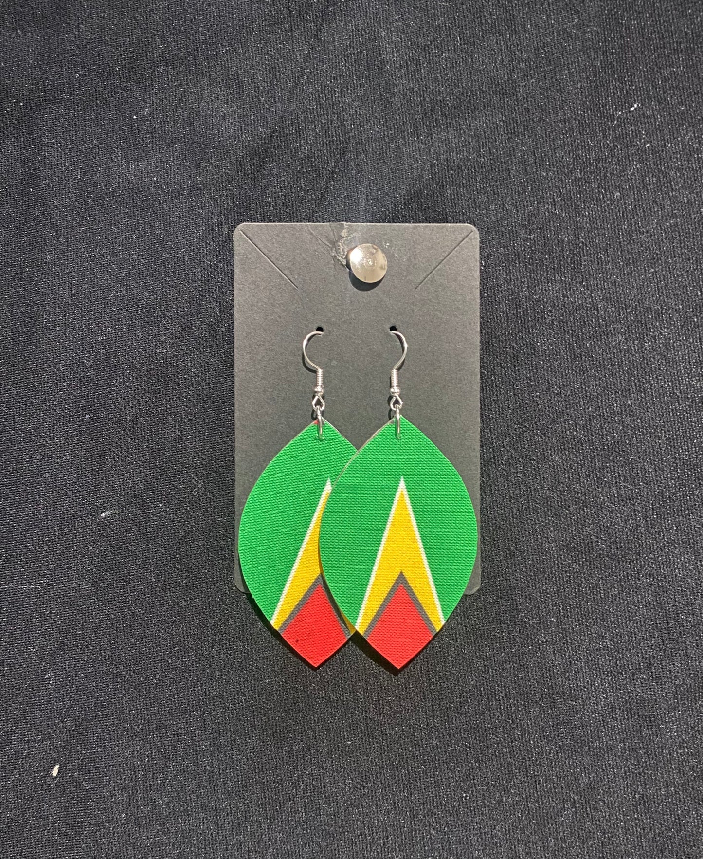 Guyana Flag 🇬🇾 Ear Rings