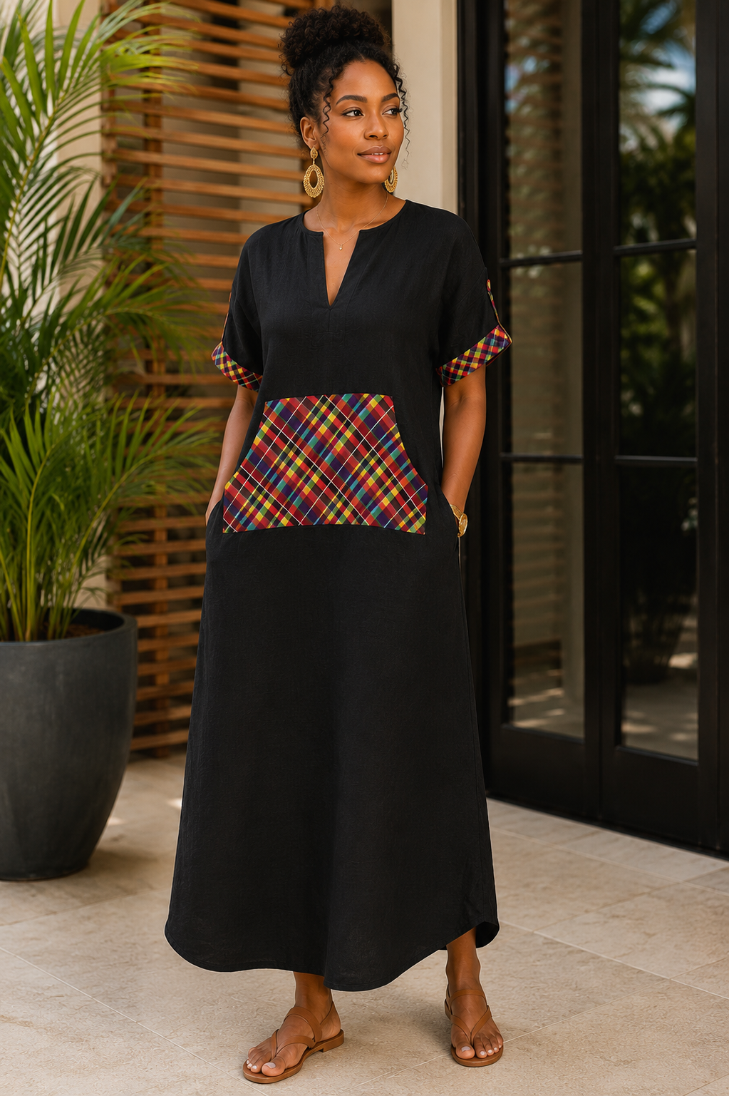 The Ladies V-neck Creole Kaftan