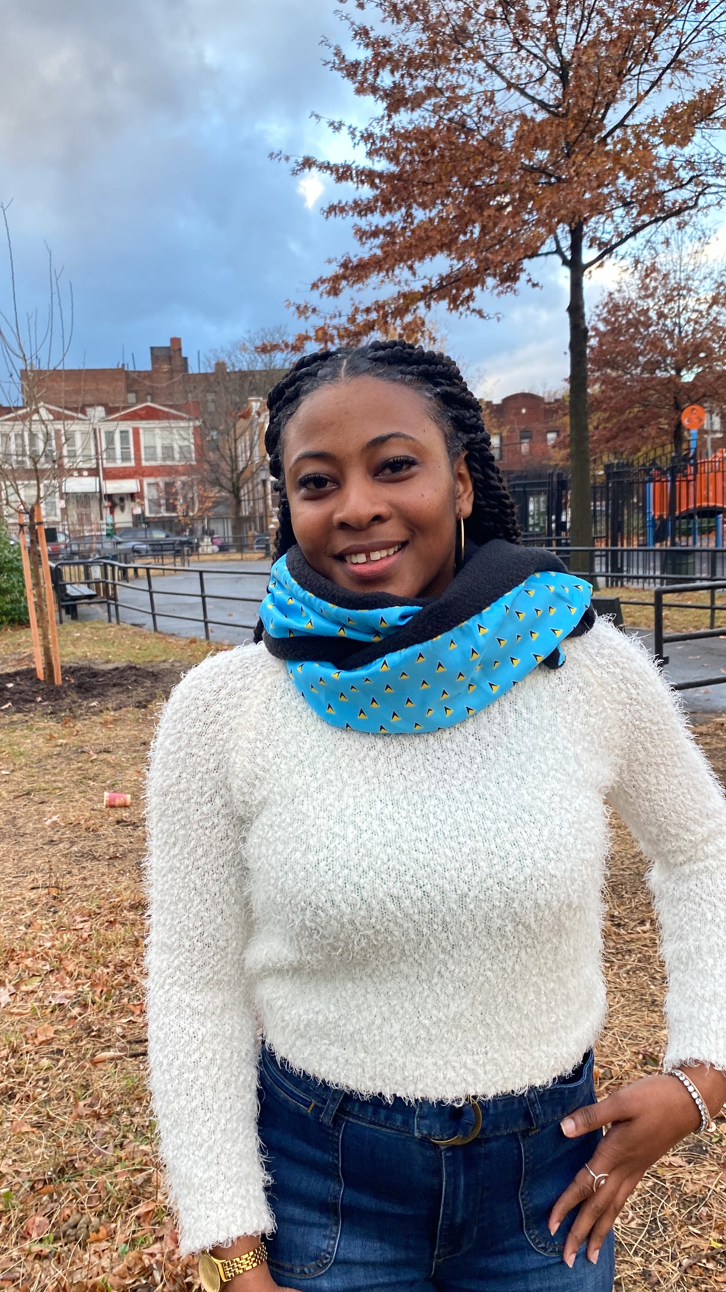 Saint Lucia Flag Fleece Scarf