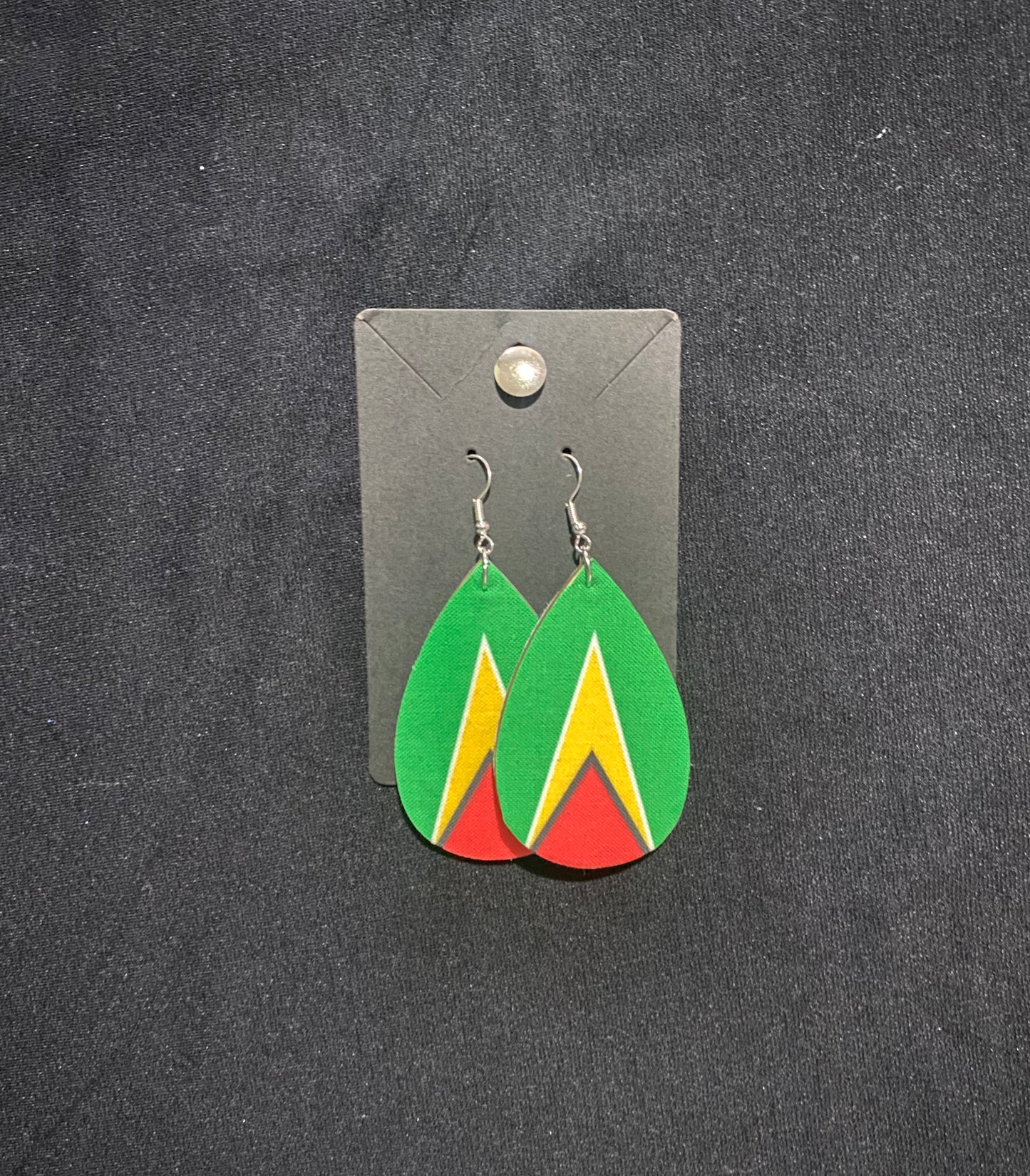 Guyana Flag 🇬🇾 Ear Rings