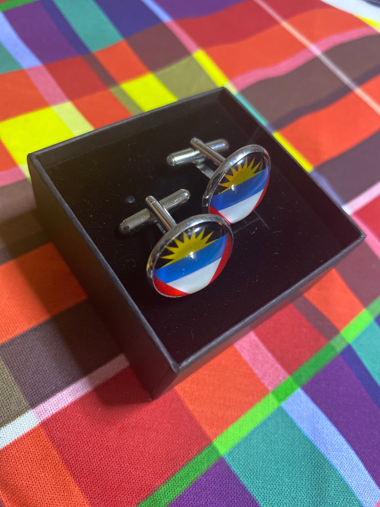 Antigua Flag Cuff Link Set