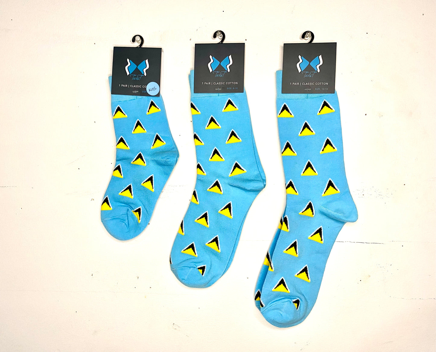 St Lucia Flag Socks