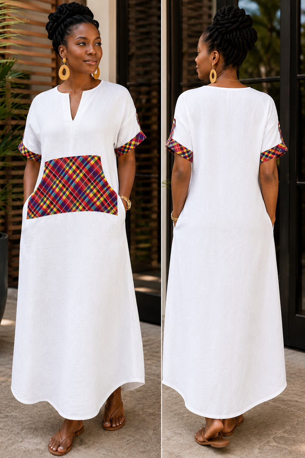 The Ladies V-neck Creole Kaftan