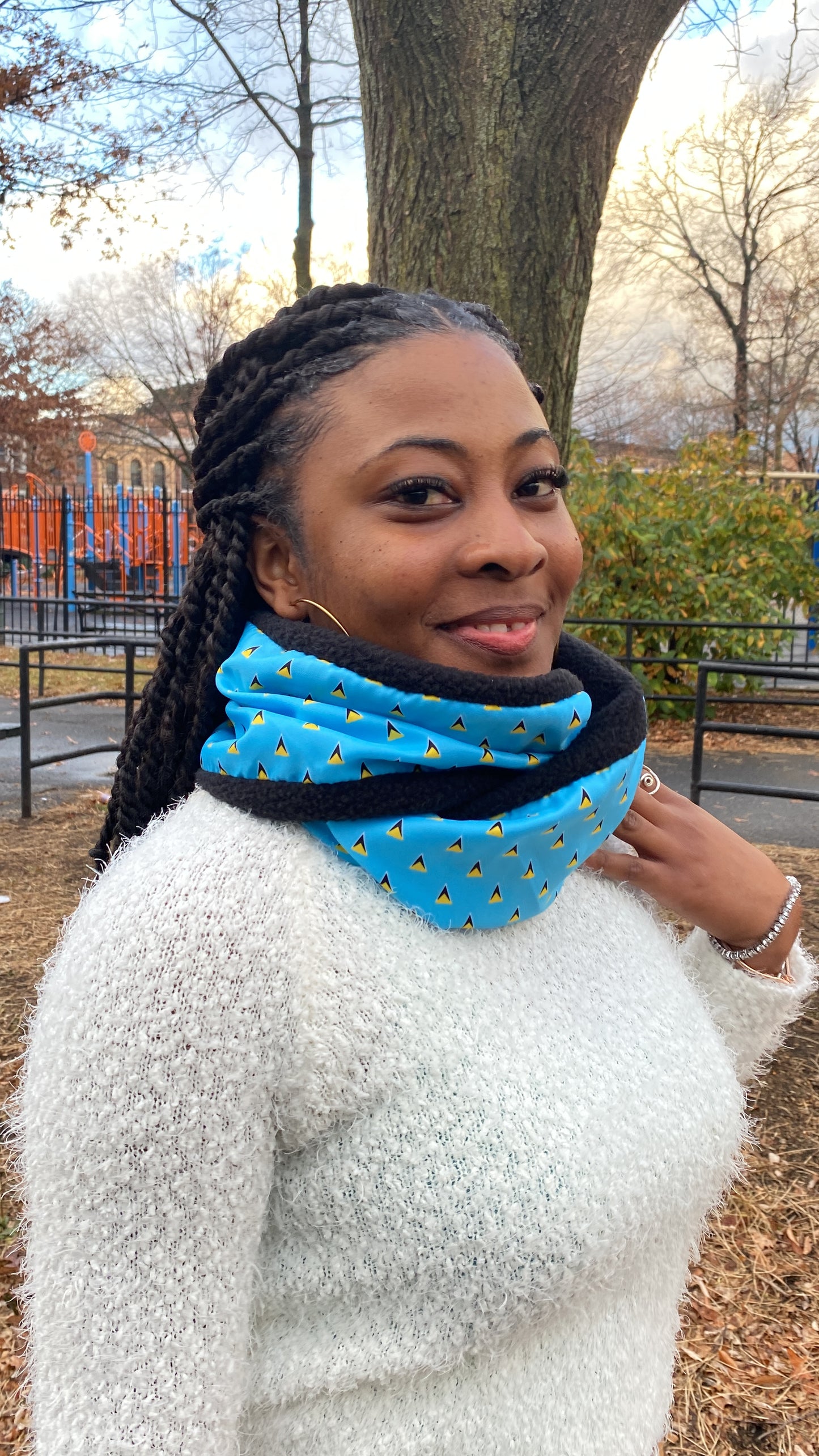Saint Lucia Flag Fleece Scarf