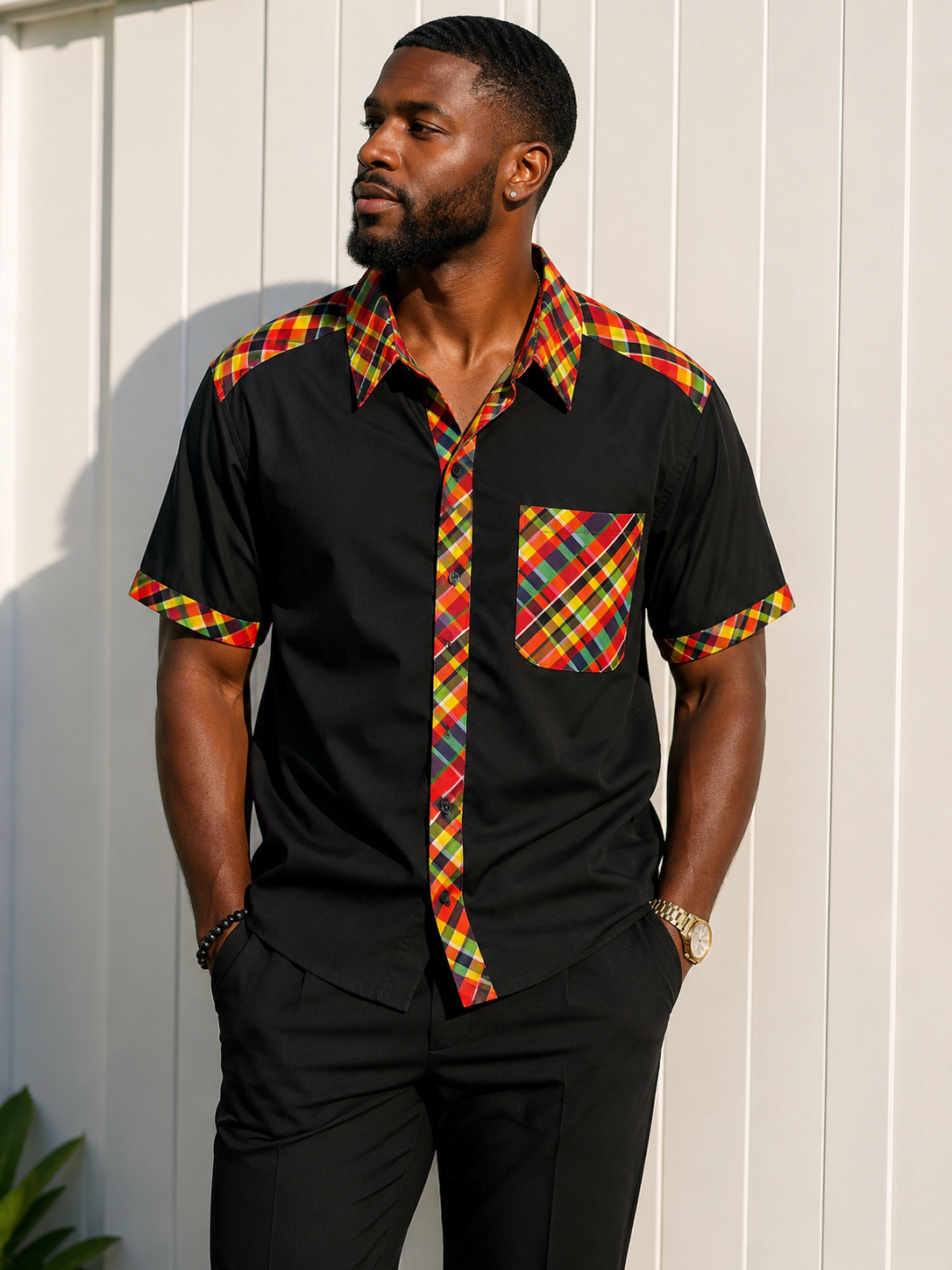 The Creole Madras Short Sleeve Dress Shirt