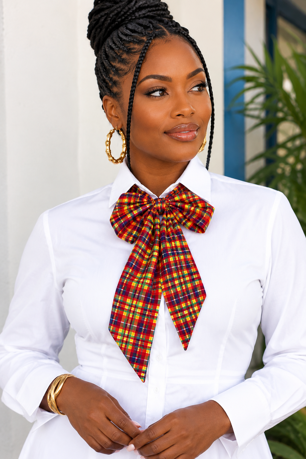 Creole Madras Neck Bow