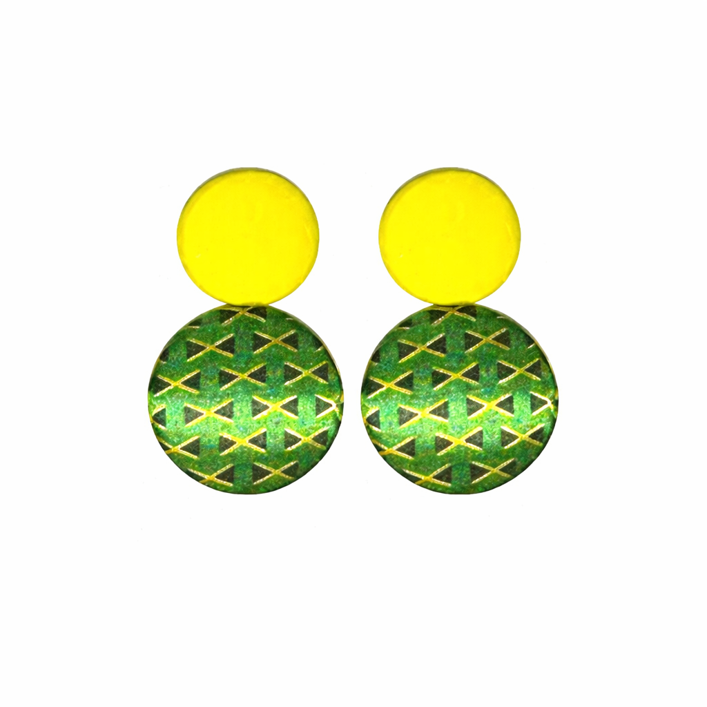 Jamaica Island Button Ear Rings