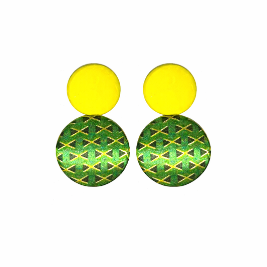 Jamaica Island Button Ear Rings