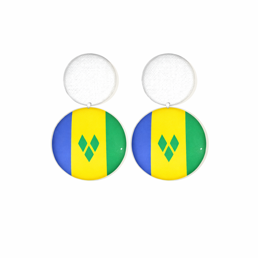 St Vincent Island Button Ear Rings