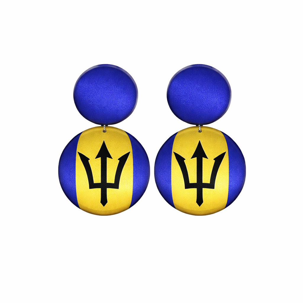 Barbados Island Button Ear Rings