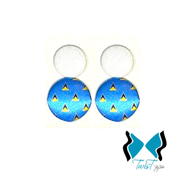 Caribbean Flag Button Ear Rings