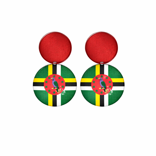 Dominica Island Button Ear Rings
