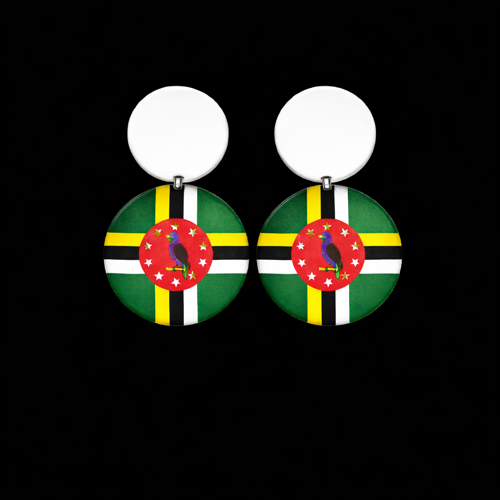Dominica Island Button Ear Rings