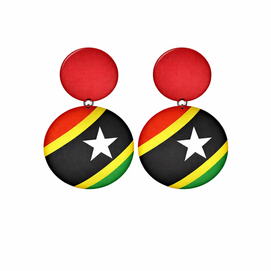 St Kitts Island Button Ear Rings