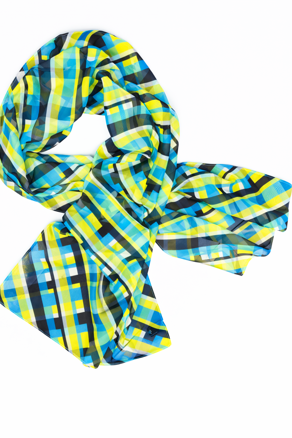 Saint Lucia Independence Plaid Chiffon Scarf